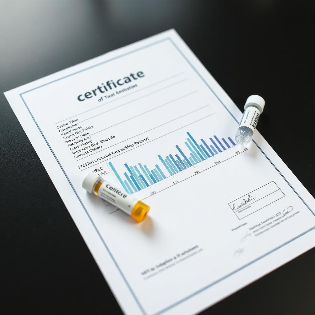 Certificate of Analysis with HPLC chromatogram